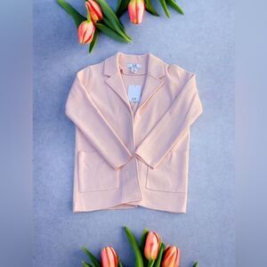 MAGASCHONI NWT PALE PINK WOOL BLEND SWEATER BLAZER JACKET EXTRA SMALL OVERSIZED